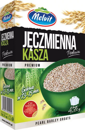 Melvit Boil-in-Bag Groats Pearl Barley 400g / Jeczmenna Kasza Perlowa