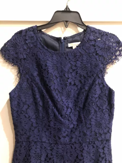 Shoshanna Mariah Navy Blue Lace Cap Sleeve Dress, BNWT, Size 0 3