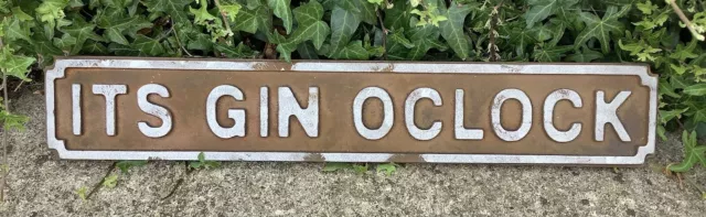 Decorative Wooden Mdf Large Its Gin Oclock Wall Mounted Sign Plaque