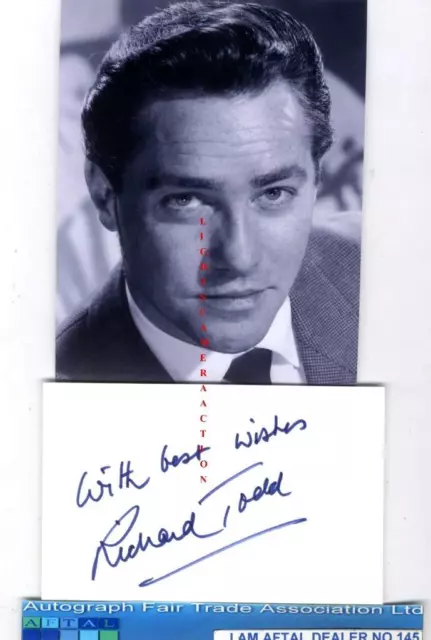 Richard Todd vintage signed card  AFTAL#145