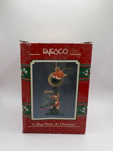 1990 Enesco Treasury of Christmas CALLING HOME AT CHRISTMAS Ornament With Box