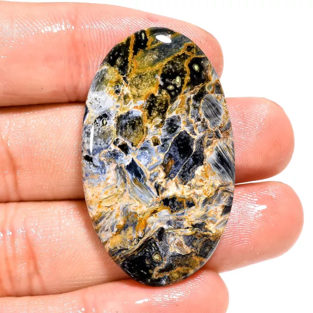 Natural Chatoyant Pietersite 41X24X5 MM Oval Cabochon Loose Gemstone 41.00 Cts.