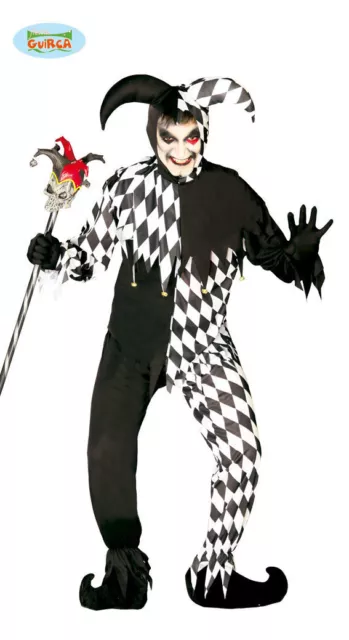 Costume Black Joker Carnevale Tg Unica Vestito Guirca Halloween Joker Nero