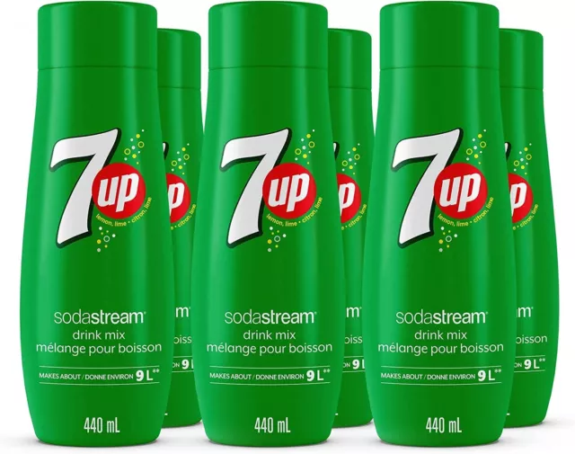 6x 7-Up Flavor Syrup for Soda Stream 440mL x 6 (Makes 54L)