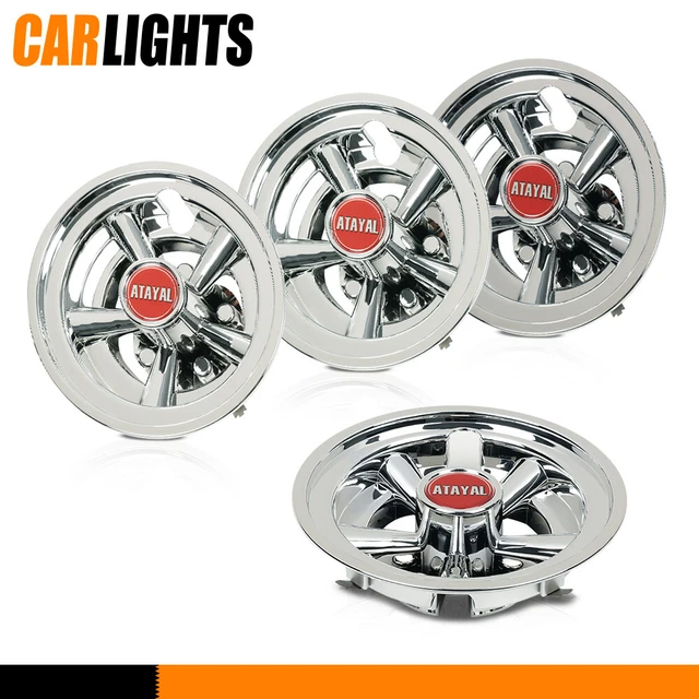 8& CHROME SS Golf Cart Wheel Covers Hub Caps 4PCS Fit For EZGO, Club