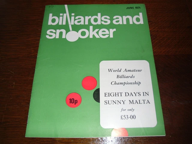 BILLIARDS AND SNOOKER Magazine June 1971 £9.95 PicClick UK