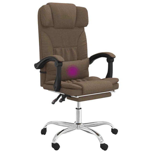 Fauteuil de massage inclinable de bureau Marron Tissu 9