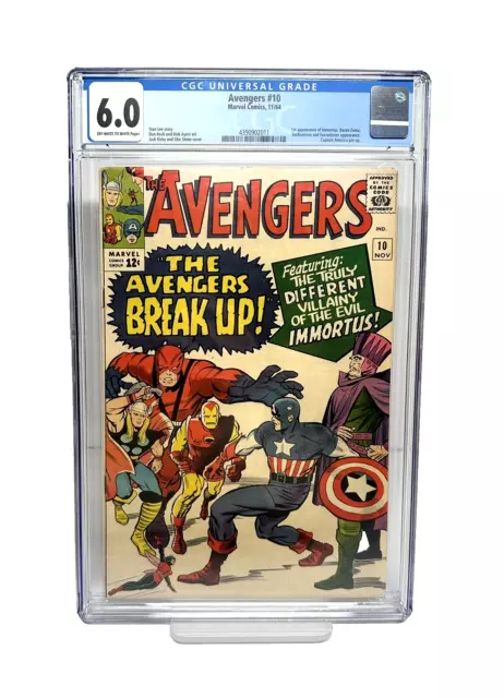 Avengers #10 CGC 6.0 Jack Kirby/Stan Lee 1964 KEY 1st App of Immortus and Others