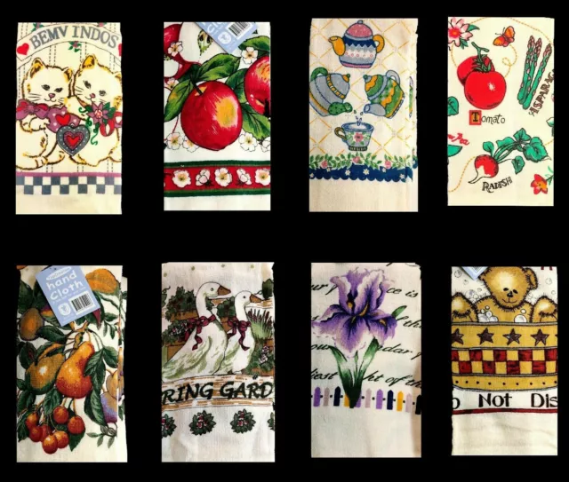 6 x Tea Towel Towels Teatowels Dishcloths 100% Cotton Printed Pattern Kitchen