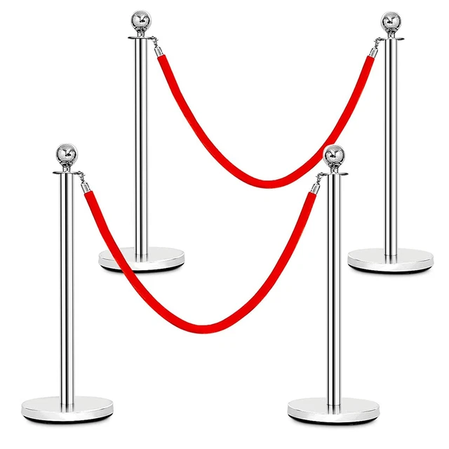 Postes Separador de Acero Inoxidable con Cinta Hotel Aeropuerto Concierto Cine