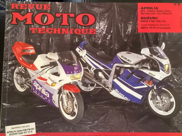 revue technique moto 80 Suzuki GSX-R 1100 - Aprilia AF1 Réplica Sintesi Futura