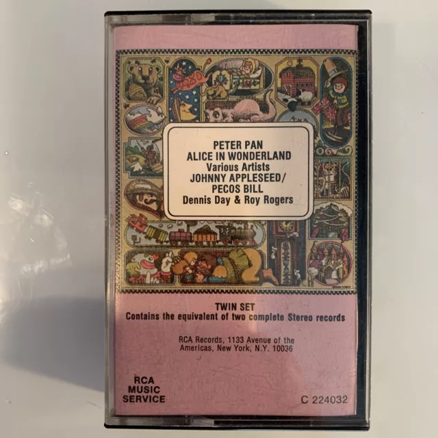 Walt Disney Peter Pan Alice In Wonderland Dennis Day Roy Rogers (Cassette)