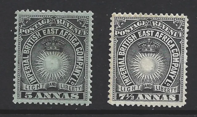 British East Africa (KUT) QV 1895 set of 2, SG29-30 MM