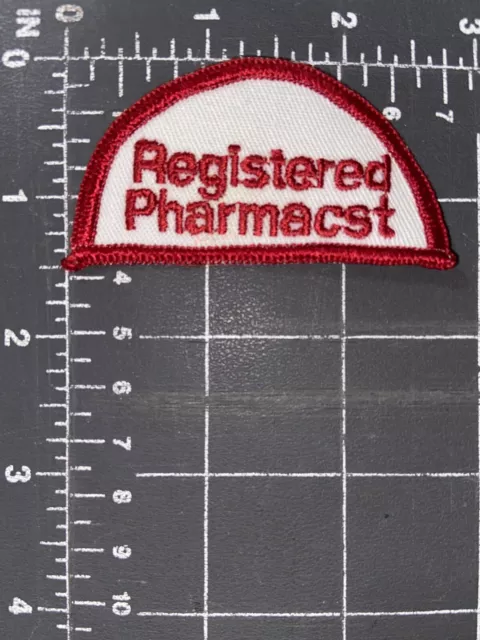 Vintage Enregistré Pharmacien Rx Pharmacy Patch Druggist Drug Magasin Ordonnance