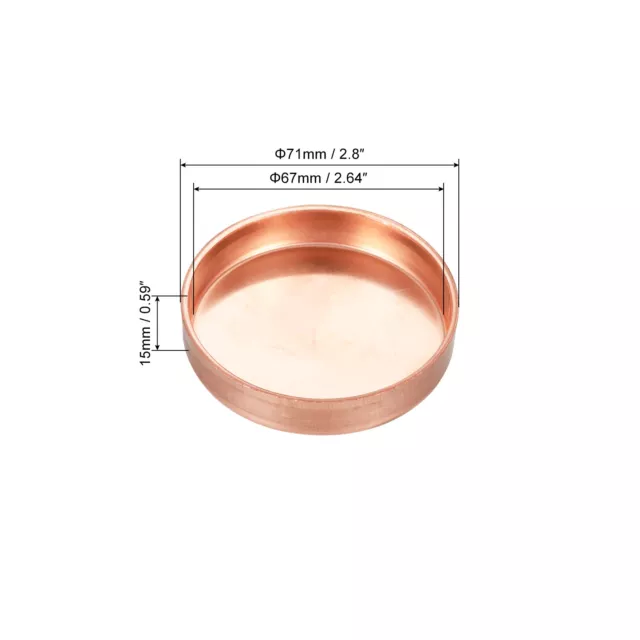 1pc Copper End Cap Pipe Fitting Sweat Plug Connection 67mm ID HVAC Plumbing 2