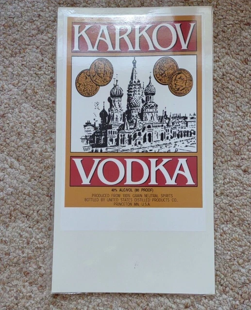 KarKov Vodka Liquor Marketing Advertising Laminated Label Poster 11"x 17 - Coins