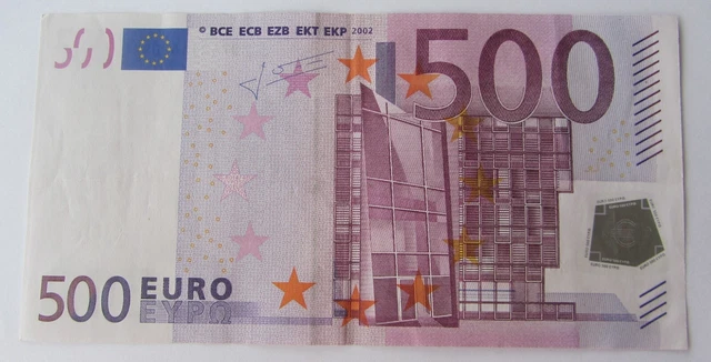 500 Euro 2002 banknote Series. X series (Germany) Cir Banknote Good Condition #2 500 Euro 2002 banknote Series. X series (Germany) Cir Banknote Good Condition #2