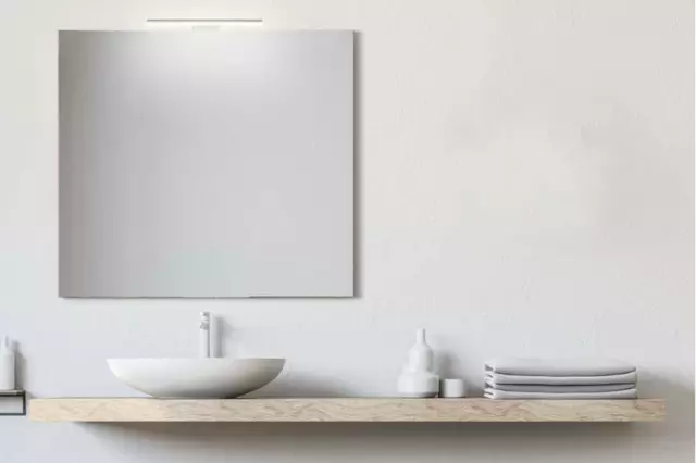 Specchio bagno 70x50 cm reversibile con lampada led premium da 45 cm