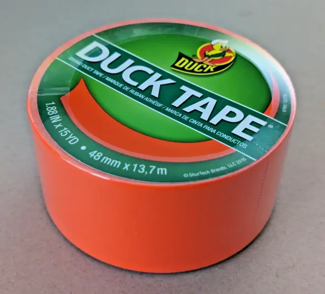 DUCK TAPE Neon Orange Colored Duct Tape - 1.88 Inch x 15 Yard BRAND NEW & SEALED