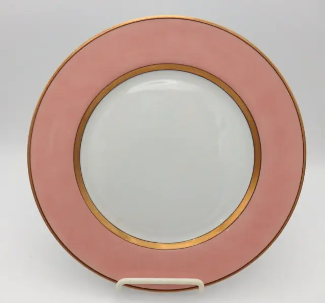 Fitz & Floyd Renaissance Peach Pink Gold Trim 10.25" Dinner Plate VTG 1978