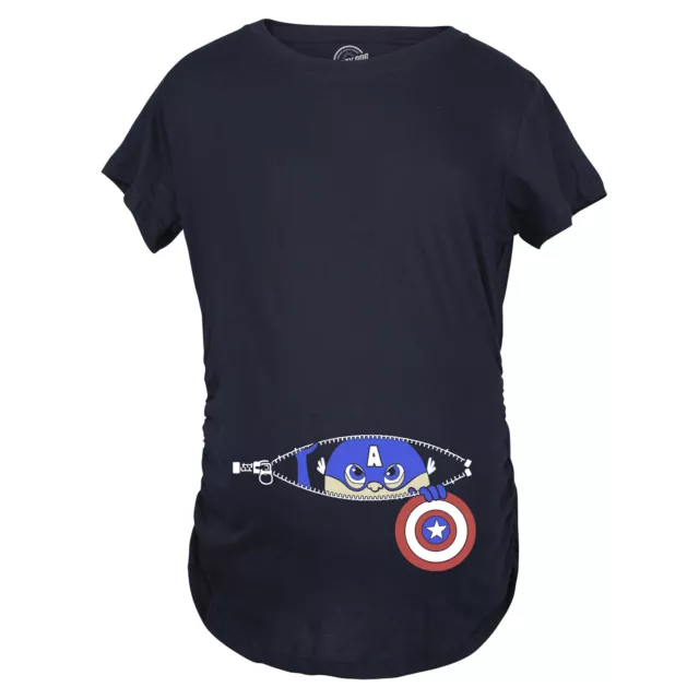 Maternity Peeking Captain Baby Funny Pregnancy Announcement Pregnant T shirt 2