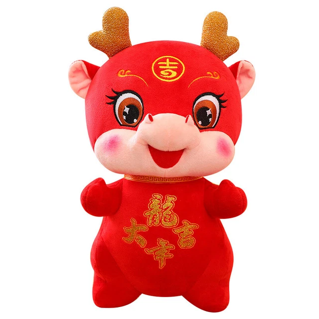 2024 NEW YEAR 2024 Dragon Plush Toys Chinese Dragon Plush Toy Kids Toys