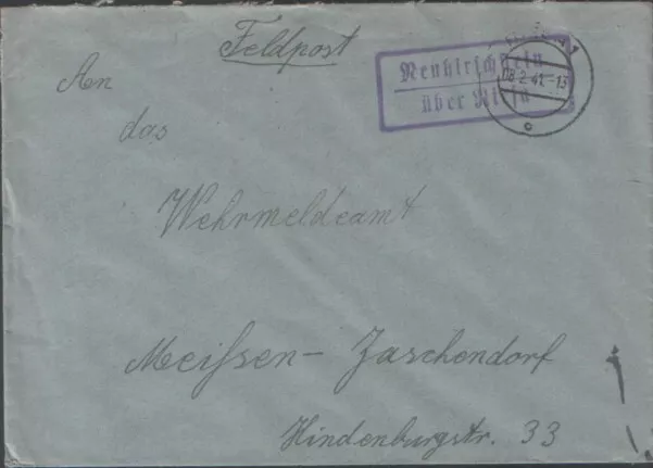 DR, Brief mit Poststellenstempel Neuhirschstein über Riesa
