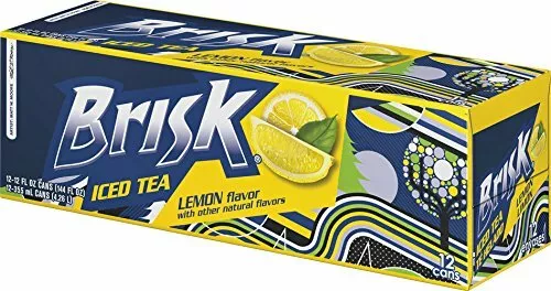 Lipton Brisk Lemon Iced Tea 12 oz Cans (Pack Of 12) Free Priority Shipping