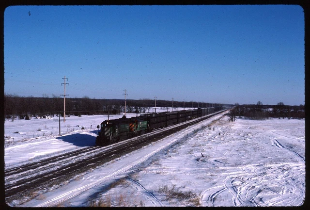 Original Railroad Slide - BN Burlington Northern 8061+ Elk River MN 12-29-1985