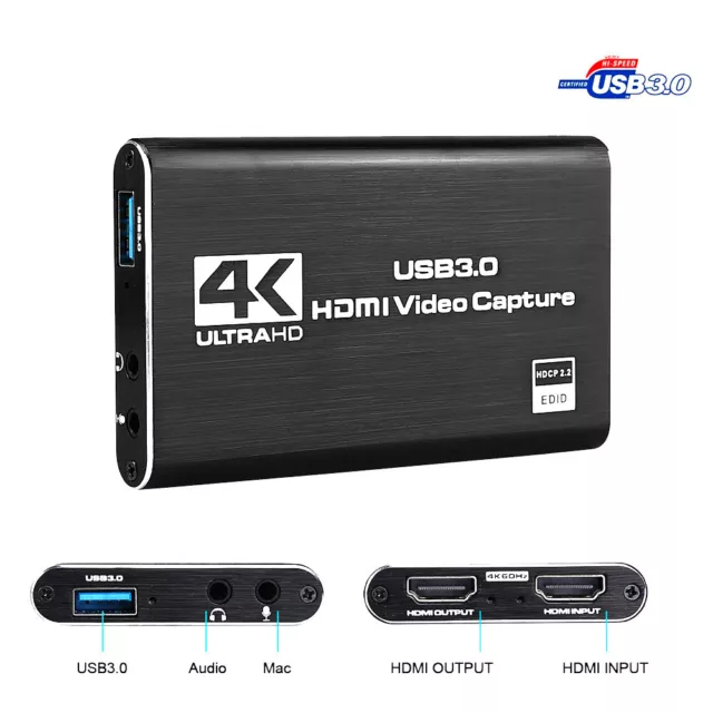 DIGITNOW 4K Audio Video Capture Card, USB 3.0 HDMI Video Capture Device Full HD