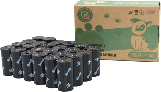 Bolsas de caca para perro Green Maker biodegradables 30% más gruesas 360 bolsas de desechos para perros extra