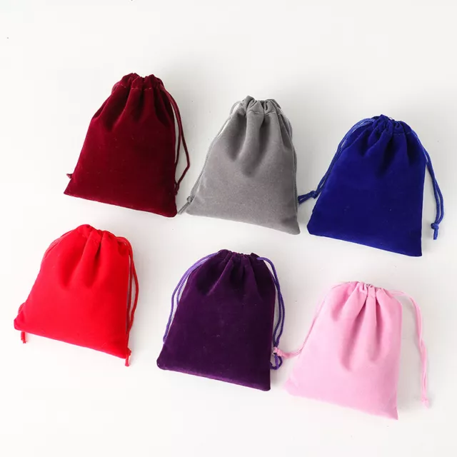 5 10 20PC Luxury Soft Velvet Pouches Bag Jewellery Drawstring Wedding Party Gift