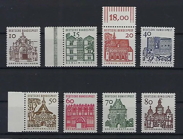 BRD 1964 - Deutsche Bauw. aus 12 Jahrh. - Mi. 454-461 ** R s. Abb. u. Beschr.