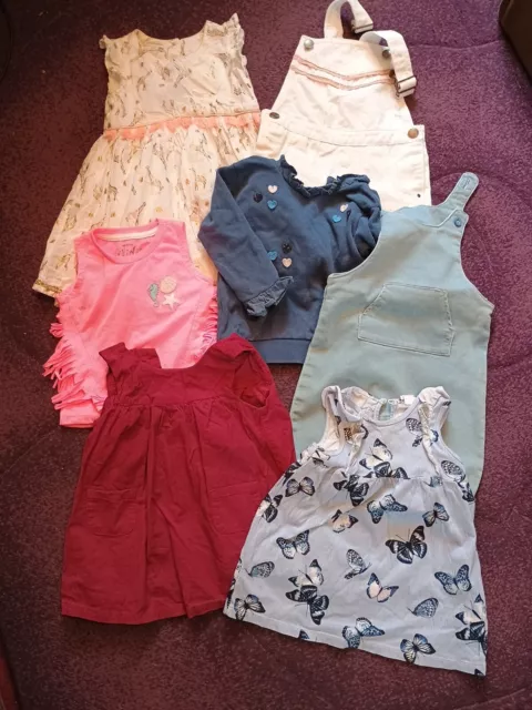 Girl's Baby Summer Clothes Bundle Tops Shorts Dresses Age 6-12 Months