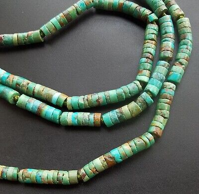 26"  natural hubei heshi old turquoise stone beaded necklace,Men,Women jewelry 3