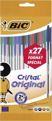 BIC BIC CRISTAL Moyen 1.0mm Stylo à Bille Noir Paquet De 100 