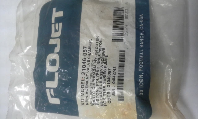 Flojet 21046-057 Replacement Stantoprene valve chamber kit with #5 cam 