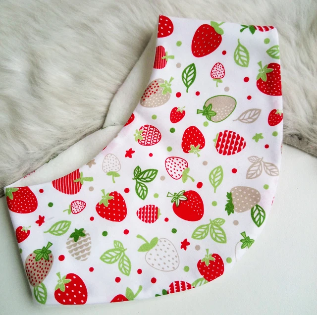 NEU * Halstuch mit FLEECE * Kinder * Baby * Dreieckstuch * Schal * Erdbeere