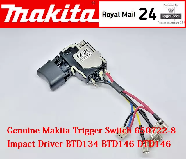 GENUINE MAKITA TRIGGER Switch 650722 8 Impact Driver BTD134 BTD146