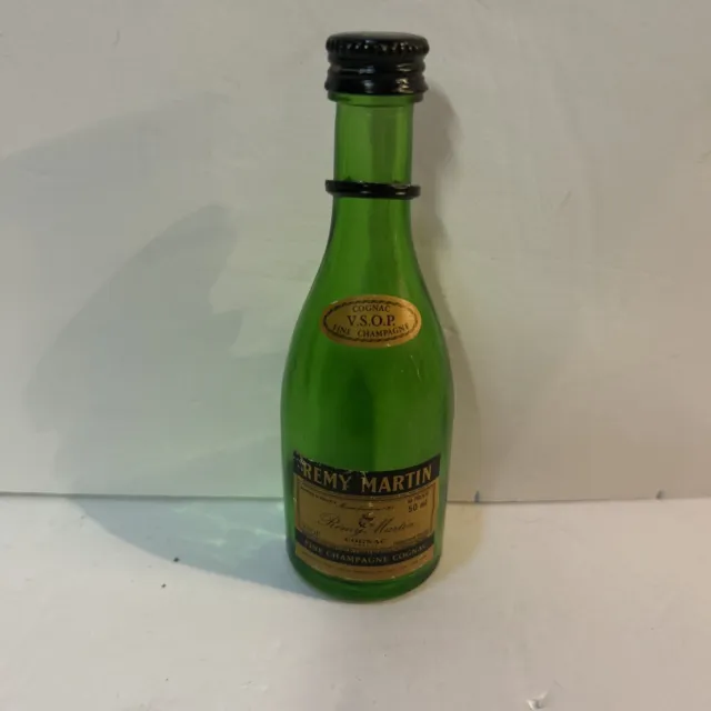 Remy Martin Cognac Mini Bottle green  EMPTY Liquor Bottle Collectible 1/16  Pint