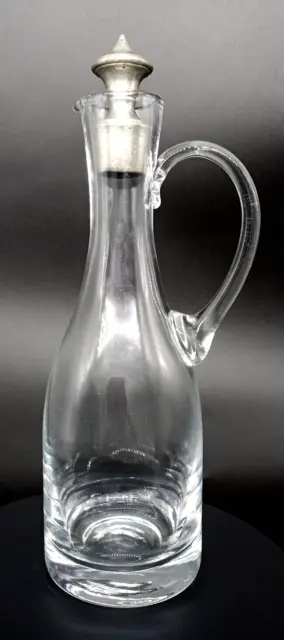 Cruet Bottle Clear Glass Decanter With Handle Oil Vinegar Metal Stopper Kitchen