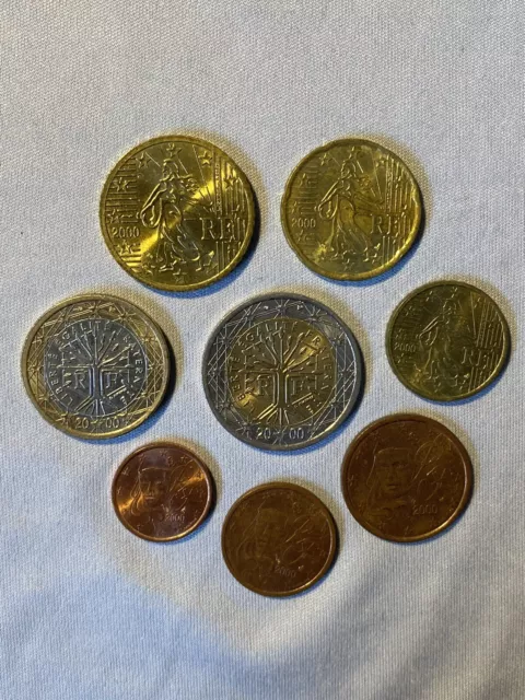 Kursmünzensatz Frankreich 2000 1c-2 Euro•Münze•KMS alle 8 Münzen Satz Eurosatz