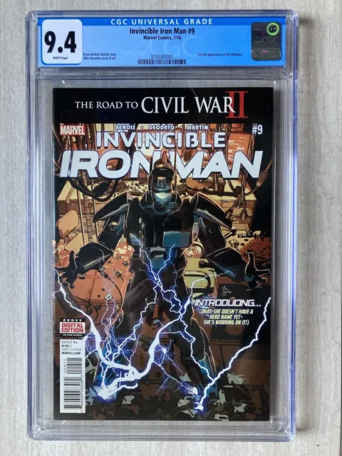 Invincible Iron Man #9 CGC 9.4 (Marvel 2016) 1st App. Riri Williams Ironheart