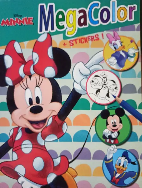 Malbuch Disney Minnie Mouse DIN A4 MegaColor mit 120 Malvorlagen+25 Sticker