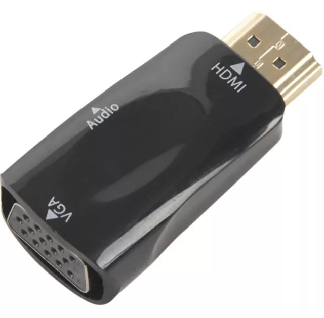 Adaptateur HDMI Mâle vers VGA Femelle Vidéo Câble Convertisseur noir 1080
