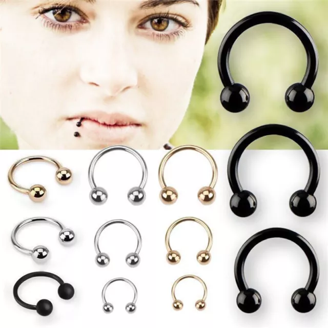 10x barra de herradura de acero inoxidable labio nariz tabique oreja anillo Stud