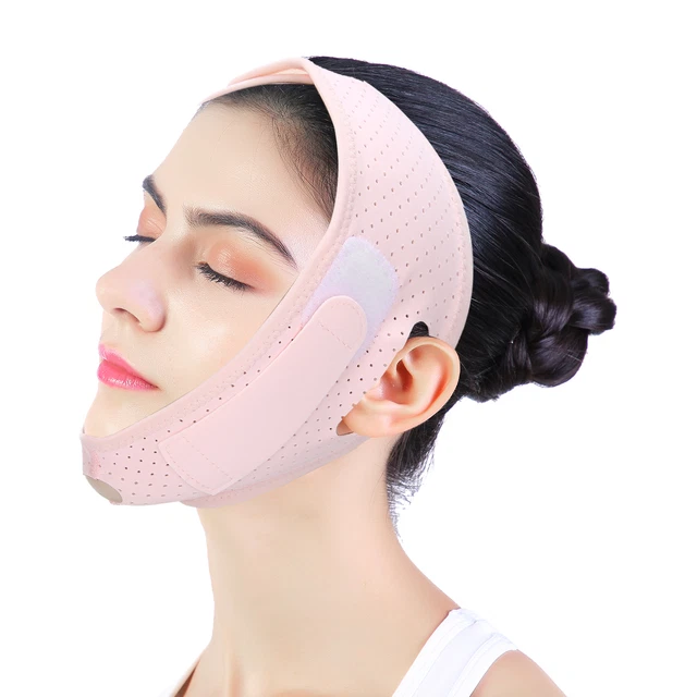 (Rosa) Fascia elastica per sagomare il viso fascia dimagranti stringere cintura di sollevamento SG5