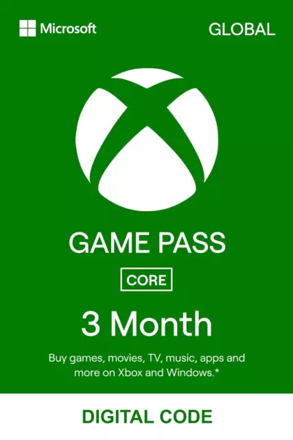 Xbox Game Pass Core / Live Gold 3 Month Code INSTANT DELIVERY