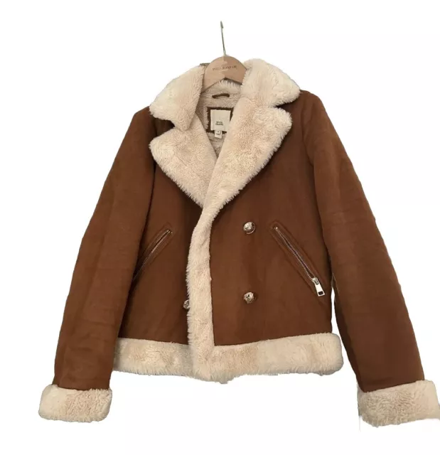 Grey faux suede shearling shop fallaway jacket