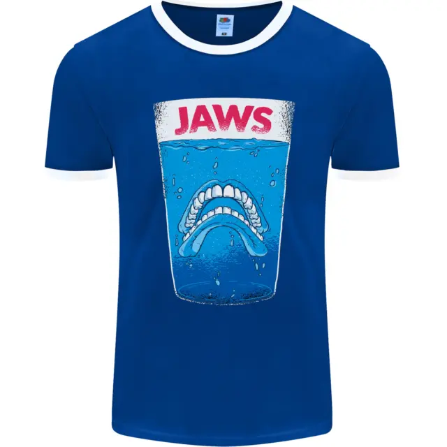 T-shirt da uomo Jaws Funny Parody Dentures denti teschio fotoL 4